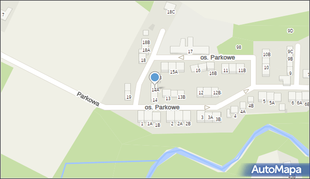 Wiązowna, Osiedle Parkowe, 14A, mapa Wiązowna