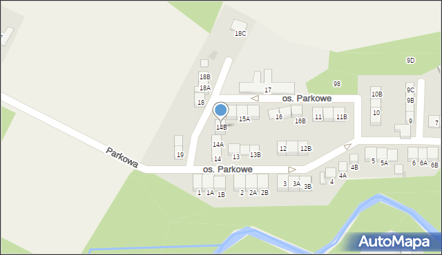 Wiązowna, Osiedle Parkowe, 14B, mapa Wiązowna