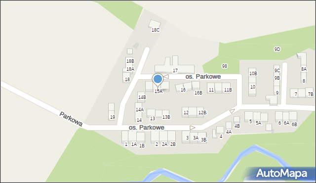 Wiązowna, Osiedle Parkowe, 15A, mapa Wiązowna