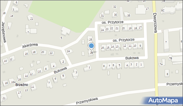 Wieleń, Osiedle Przytorze, 28, mapa Wieleń