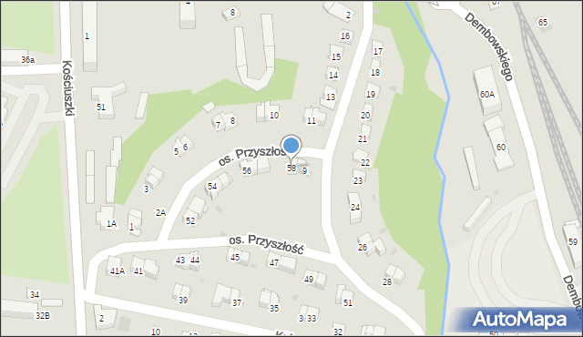 Wieliczka, Osiedle Przyszłość, 58, mapa Wieliczka