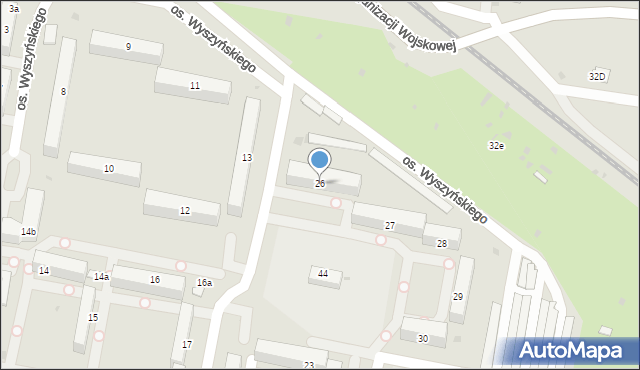 Wieluń, Osiedle Wyszyńskiego Stefana, ks. kard., 26, mapa Wieluń