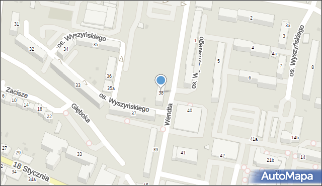 Wieluń, Osiedle Wyszyńskiego Stefana, ks. kard., 38, mapa Wieluń