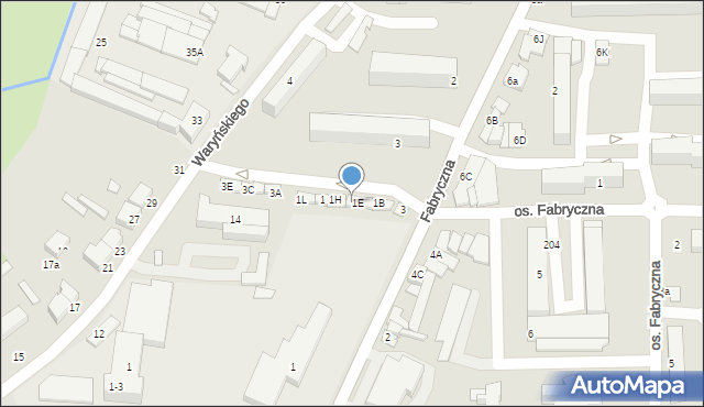 Wieruszów, Osiedlowa, 1F, mapa Wieruszów