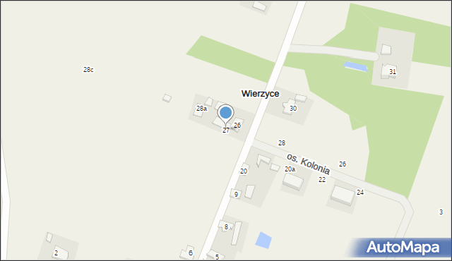 Wierzyce, Osiedle Kolonia, 27, mapa Wierzyce