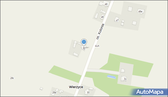 Wierzyce, Osiedle Kolonia, 32, mapa Wierzyce