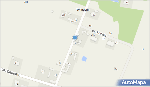 Wierzyce, Osiedle Kolonia, 9, mapa Wierzyce