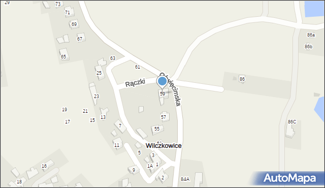 Wilczkowice, Oświęcimska, 59, mapa Wilczkowice