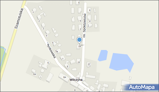 Wilczyna, Osiedle Spółdzielców, 1a, mapa Wilczyna