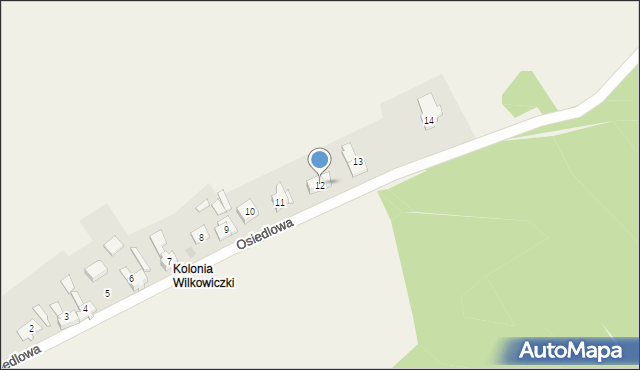 Wilkowiczki, Osiedlowa, 12, mapa Wilkowiczki