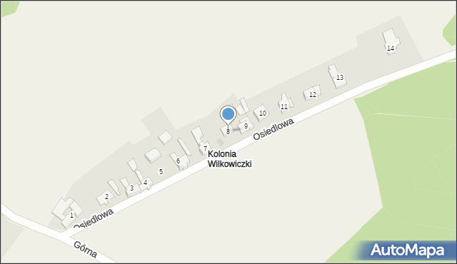 Wilkowiczki, Osiedlowa, 8, mapa Wilkowiczki