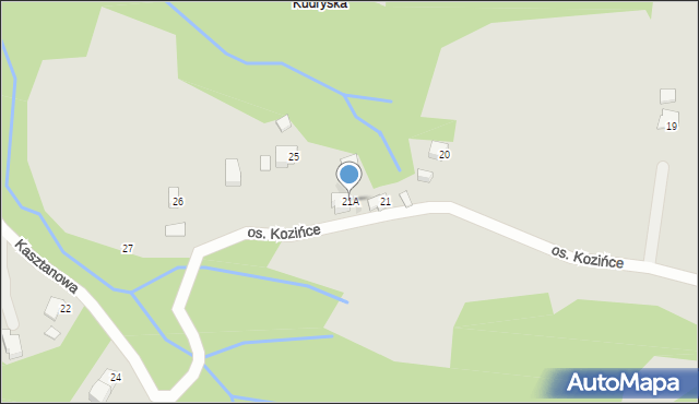 Wisła, Osiedle Kozińce, 21A, mapa Wisła