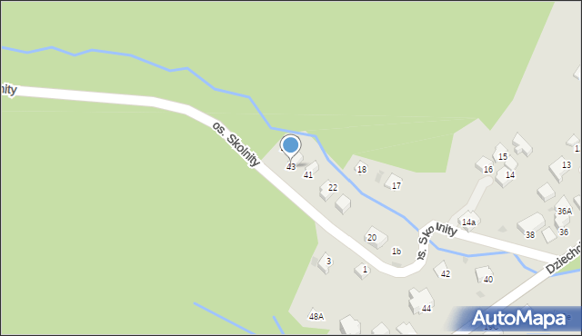 Wisła, Osiedle Skolnity, 43, mapa Wisła