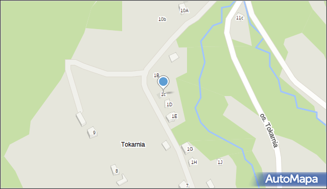 Wisła, Osiedle Tokarnia, 1c, mapa Wisła