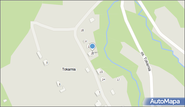 Wisła, Osiedle Tokarnia, 1E, mapa Wisła