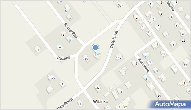 Wiślinka, Osiedlowa, 3, mapa Wiślinka