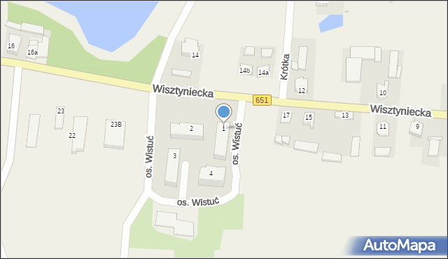 Wiżajny, Osiedle Wistuć, 1, mapa Wiżajny