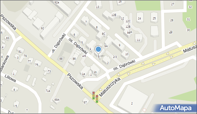 Wodzisław Śląski, Osiedle Dąbrówki, 3, mapa Wodzisławia Śląskiego