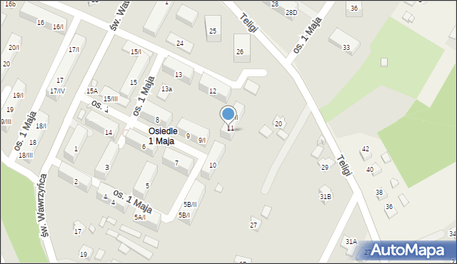 Wodzisław Śląski, Osiedle 1 Maja, 11/I, mapa Wodzisławia Śląskiego