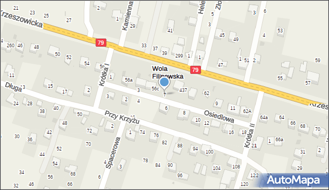 Wola Filipowska, Osiedlowa, 7, mapa Wola Filipowska