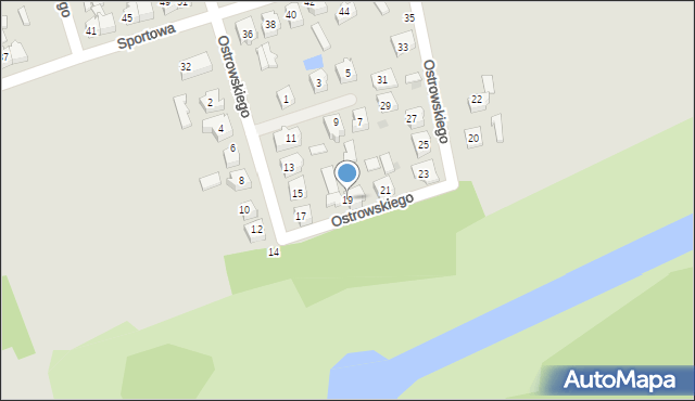 Wolbórz, Ostrowskiego, 19, mapa Wolbórz