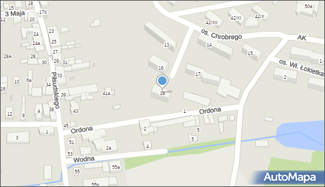 Wolbrom, Osiedle Króla Bolesława Chrobrego, 18, mapa Wolbrom