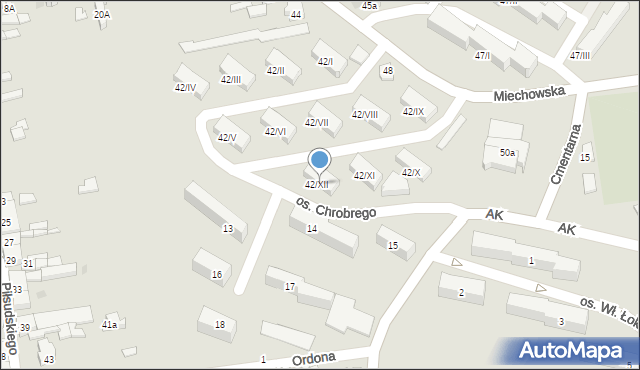 Wolbrom, Osiedle Króla Bolesława Chrobrego, 42/XII, mapa Wolbrom