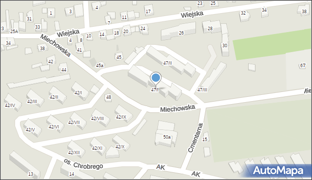 Wolbrom, Osiedle Króla Bolesława Chrobrego, 47/I, mapa Wolbrom