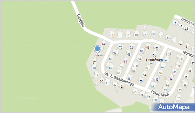 Wolbrom, Osiedle Łukasińskiego, 16, mapa Wolbrom