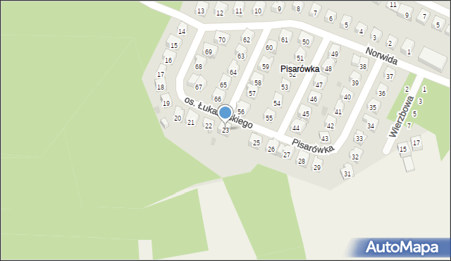 Wolbrom, Osiedle Łukasińskiego, 23, mapa Wolbrom