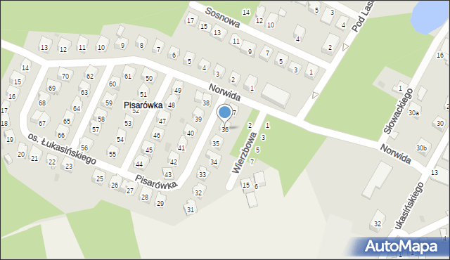 Wolbrom, Osiedle Łukasińskiego, 36, mapa Wolbrom