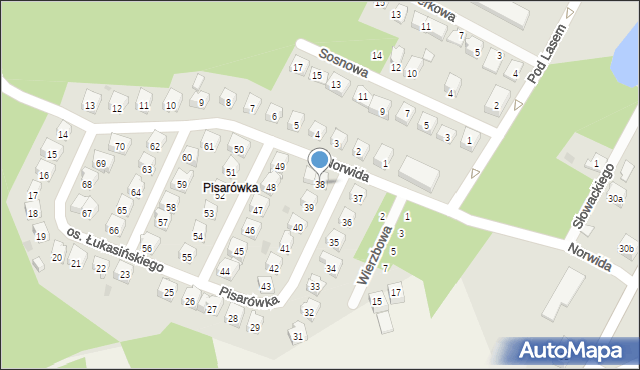 Wolbrom, Osiedle Łukasińskiego, 38, mapa Wolbrom