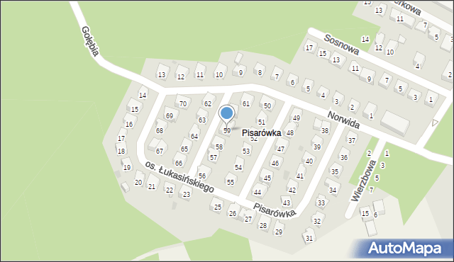 Wolbrom, Osiedle Łukasińskiego, 59, mapa Wolbrom