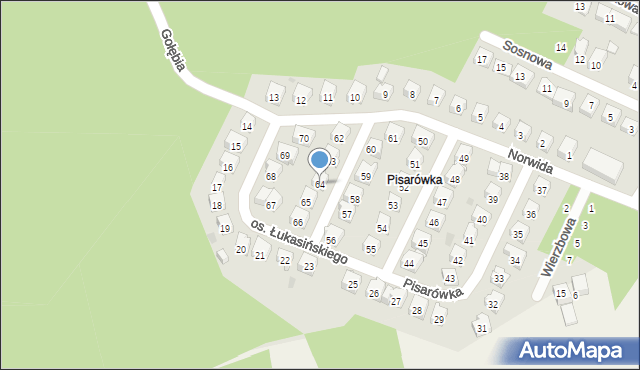 Wolbrom, Osiedle Łukasińskiego, 64, mapa Wolbrom