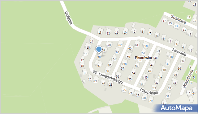 Wolbrom, Osiedle Łukasińskiego, 68, mapa Wolbrom