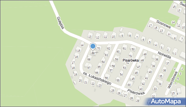 Wolbrom, Osiedle Łukasińskiego, 69, mapa Wolbrom