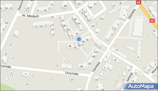 Wołczyn, Osiedle Młodych, 9C, mapa Wołczyn