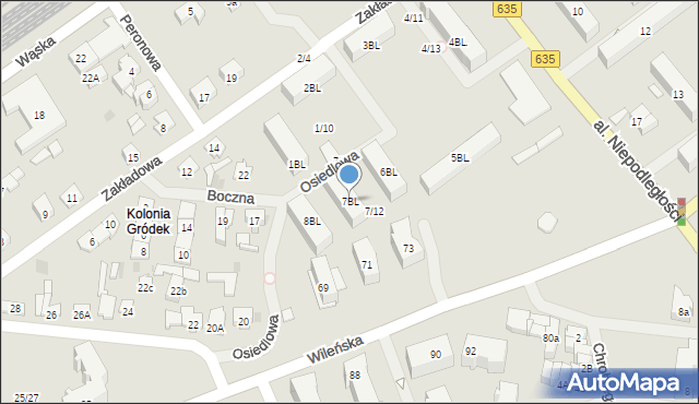 Wołomin, Osiedle Słoneczna, 7BL, mapa Wołomin