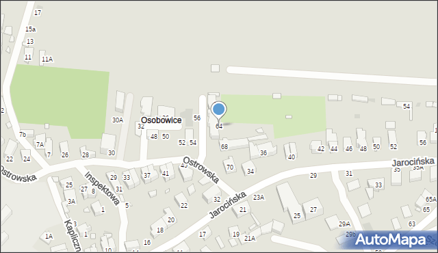 Wrocław, Ostrowska, 64, mapa Wrocławia