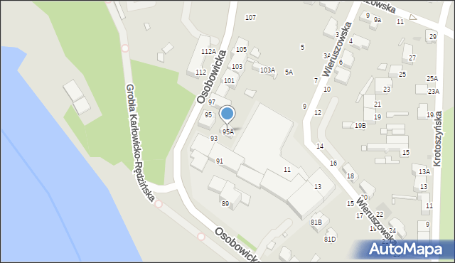 Wrocław, Osobowicka, 95A, mapa Wrocławia