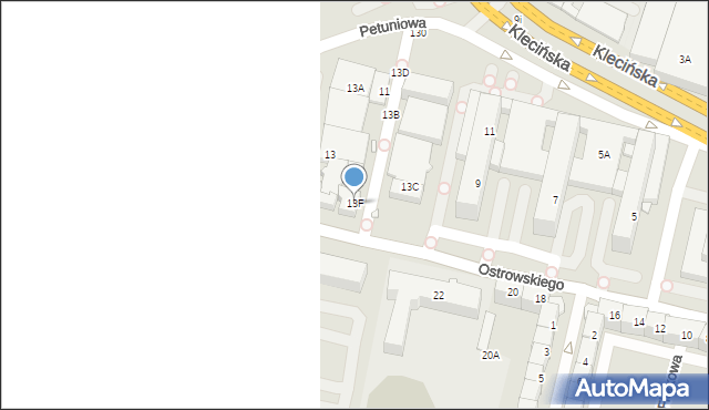 Wrocław, Ostrowskiego Aleksandra, 13F, mapa Wrocławia