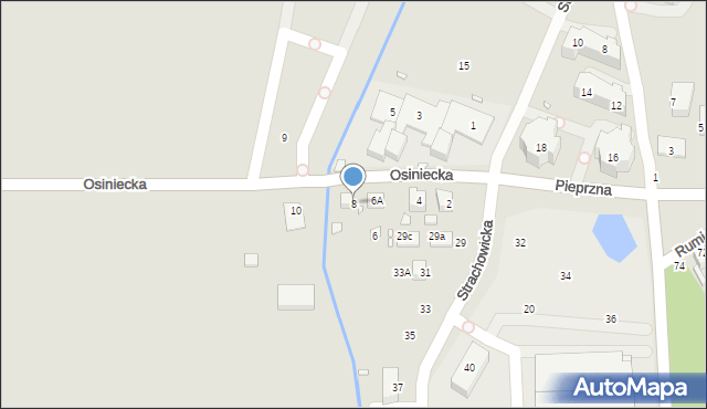 Wrocław, Osiniecka, 8, mapa Wrocławia