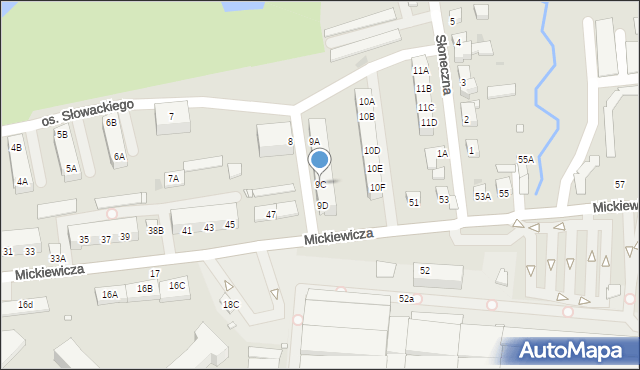 Wronki, Osiedle Słowackiego Juliusza, 9C, mapa Wronki