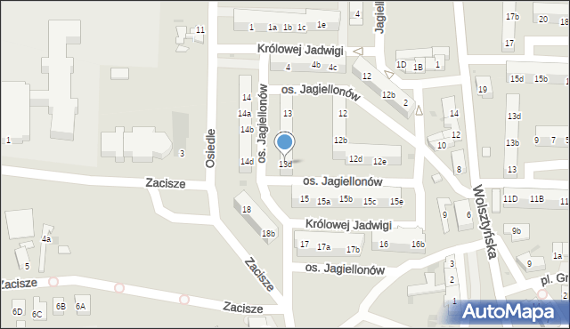 Wschowa, Osiedle Jagiellonów, 13d, mapa Wschowa