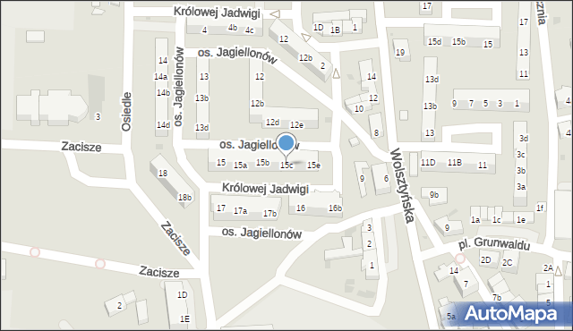 Wschowa, Osiedle Jagiellonów, 15c, mapa Wschowa