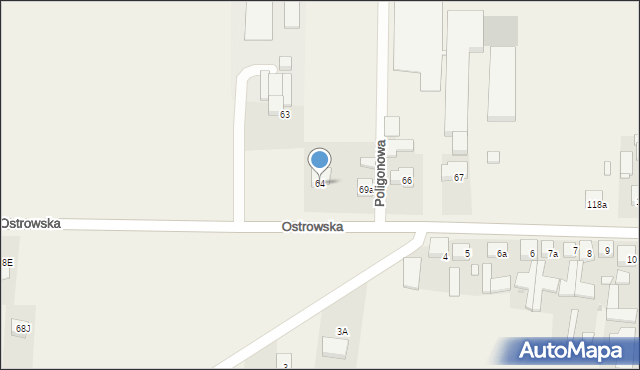 Wtórek, Ostrowska, 64, mapa Wtórek