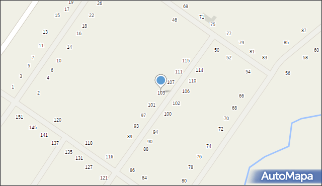 Wyciążkowo, Osiedle Leśne, 103, mapa Wyciążkowo