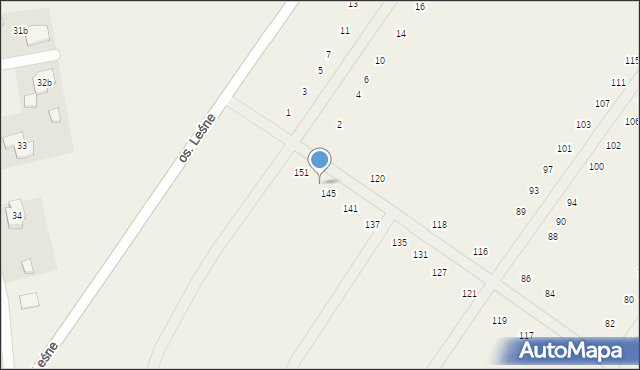Wyciążkowo, Osiedle Leśne, 147, mapa Wyciążkowo