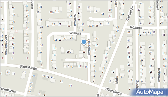 Wyszków, Osiedlowa, 23, mapa Wyszków