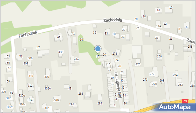 Zabierzów, Osiedle Lipowy Gaj, 17, mapa Zabierzów